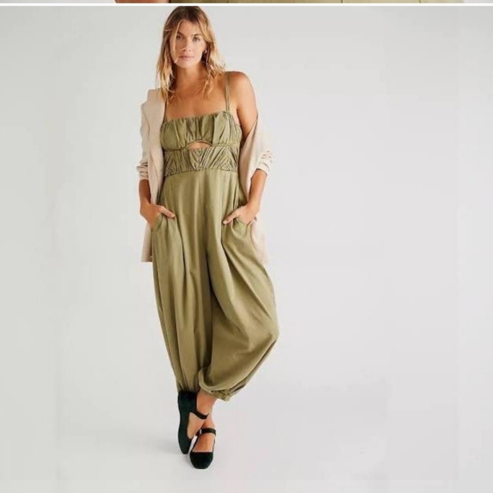 FREE PEOPLE Kingston Jumpsuit in Green XSmall
